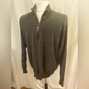 Orvis Men’s Merino Wool Quarter Zip Sweater Size Medium – Classic Preppy Style